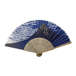 布貼り扇子　藍色染富士柄