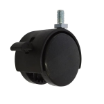双輪キャスター　Ｍ８　ストッパー付　５０ｍｍ　ナイロン