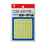 ニチバン　マイタック カラーラベル　直径8mm　12シート(1056片)　黄　ML-151N2