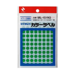 ニチバン　マイタック カラーラベル　直径8mm　12シート(1056片)　緑　ML-151N3