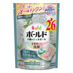 ボールド　太陽のジェルボール　柔軟剤入り洗剤　ホワイトティー＆フローラルの香り　つめかえ用　ハイパージャンボサイズ　２６個入り