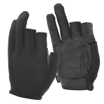 おたふく手袋　フーバー　シンセティックレザーグローブ　３フィンガーレスモデル　ブラック　Ｍ　ＦＢ－６２