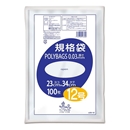 ポリバッグ　規格袋　１２号　０.０３ｍｍ厚　透明　１００枚