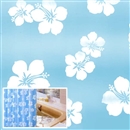 バスカーテン　花柄　ブルー　Ｓカン入り　約１２０×１７８ｃｍ　ＢＳＥ－１３０