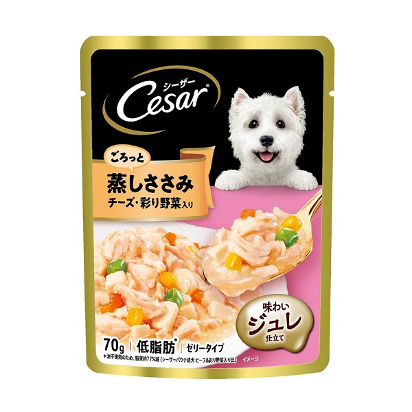 シーザー　パウチ　蒸しささみ　チーズ・野菜入り　ゼリータイプ　７０ｇ