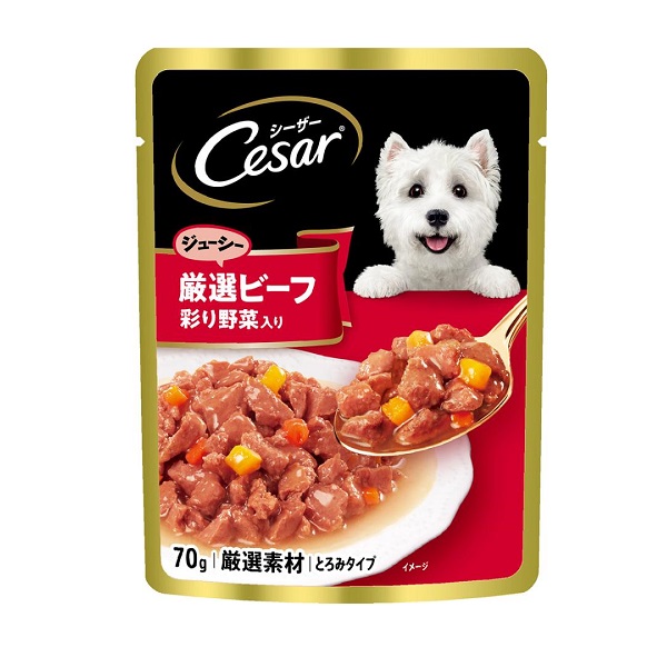 シーザー　パウチ　厳選ビーフ　野菜入り　とろみタイプ　７０ｇ