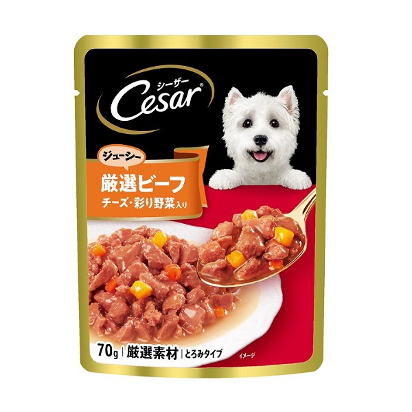 シーザー　パウチ　厳選ビーフ　チーズ・野菜入り　とろみタイプ　７０ｇ