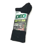 WAGENYA　DEO　消臭ソックス　強消臭　先丸クルー丈　２５ー２８ｃｍ　ブラック　３足組
