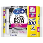 シルコット　９９.９９％除菌　アルコールタイプ　ウェットティッシュ　大容量　つめかえ用　１００枚入×２個パック