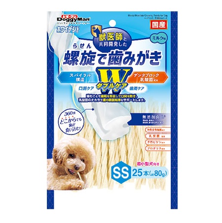 ドギーマン　ホワイデント　螺旋で歯みがき　Ｗケア　ＳＳ　２５本