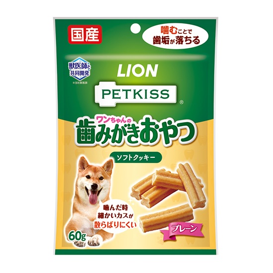 PETKISS　ワンちゃんの歯みがきおやつ　ソフトクッキー　プレーン　６０ｇ