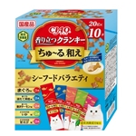 CIAO チャオ 香り立つクランキー ちゅ~る和え シーフードバラエティ 10袋入