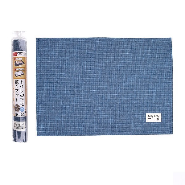 トイレの下に敷くマット　ペット用　ブルー　７０×５６ｃｍ