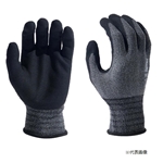 天然ゴム背抜き手袋　UFC一層　ブラック×グレー杢　Ｓ