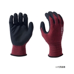 天然ゴム背抜き手袋　UFC一層　レッド×ブラック杢　Ｍ