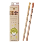 三菱鉛筆　hahatoco（ハハトコ）　かきかた鉛筆　２Ｂ　六角軸　ハリネズミ&猫　1ダース(12本入)