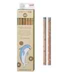 三菱鉛筆　hahatoco（ハハトコ）　かきかた鉛筆　４Ｂ　六角軸　イルカ＆カモメ　1ダース(12本入)