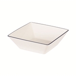 渕彩　クリーンコート　角盛鉢　ホワイト&ネイビー　Ｋ-６３３３