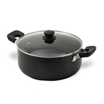 ママディナーα マーブルダイヤモンド　IH対応　ガラス蓋付　深型大型鍋　２８ｃｍ　ＨＣ-３９３