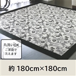 ラグ　サリュー　約１８０×１８０ｃｍ　ＢＫ