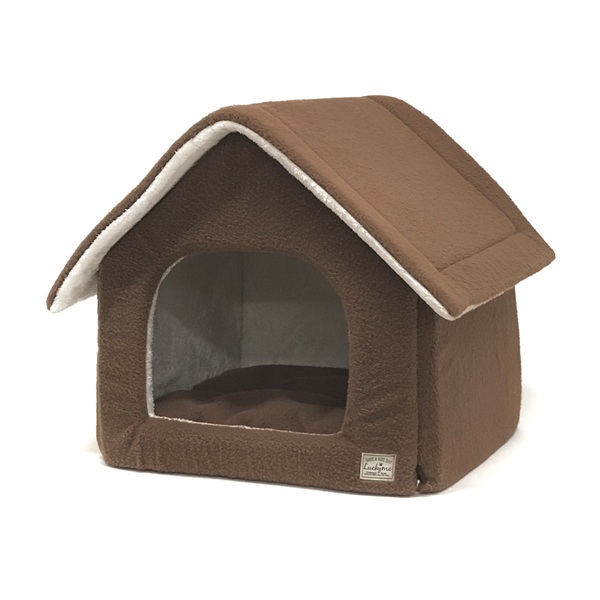 もふもふ カシミヤタッチ　ハウスベッド　ブラウニー　Ｍ