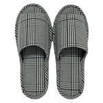 グレンチェックスリッパ　グレー　ＬＬ
