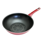 ルデュール２　こびりつきにくい　炒め鍋　２８ｃｍ　ガス火専用　金属ヘラ対応　レッド