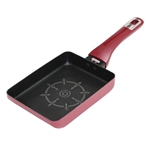 ルデュール２　こびりつきにくい　玉子焼き　13×18cm　ガス火専用　金属ヘラ対応　レッド