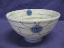 飯碗大平　ハートフラワー　ブルー