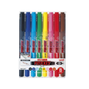 三菱　プロッキーツイン＜極細＋細字丸芯＞　８色セット