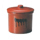 ヤマキイカイ 紅星窯 漬物容器 蓋付切立瓶 3号 A10 3688ao