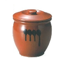 ヤマキイカイ 紅星窯 漬物容器 蓋付半胴瓶 3号 A3 3681ao