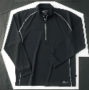 ホシ服装　２２９　長袖ＺＩＰシャツ　４０　ブラック　ＬＬ