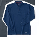 ホシ服装　２２５　長袖ポロシャツ　６ネイビー　ＬＬ