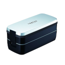 アスベル ランチボックス2段バック付 「ランタスFL」 シルバー SS-T640