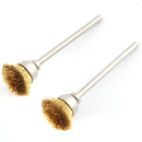 プロクソン　ワイヤーブラシ　カップ型　φ２.３５ｍｍ軸　２本　Ｎｏ．２８９６３