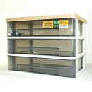 ウッドトップデスクチェスト　Ａ４（３段）　ワイド　フレンチオーク　ＷＴＤＣＷ４３０ＲＦ