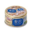 ＣＩＡＯ　チャオ　贅沢　缶　ほたて貝柱　まぐろ・とりささみ　８０ｇ